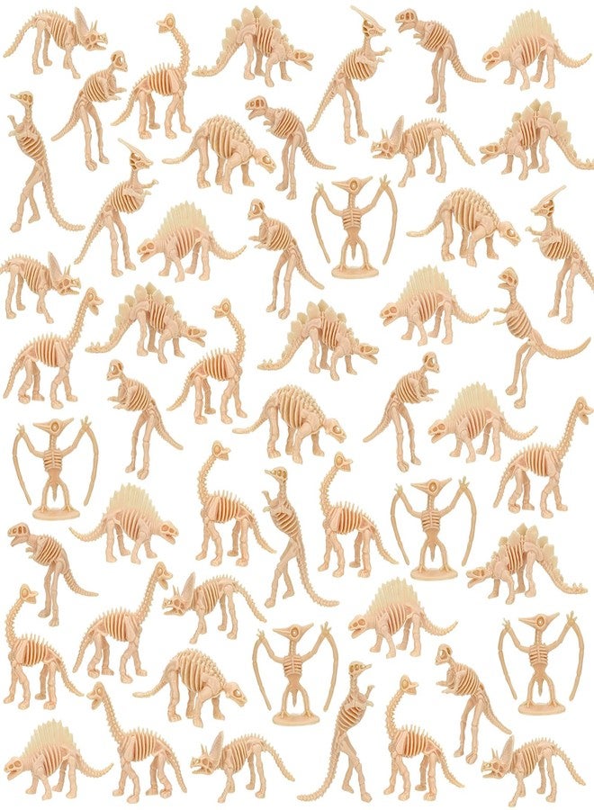 VICROIC 60 PCS Dinosaur Fossil Skeletons, Assorted Dinosaur Skeleton Toys Figures for Science Play Dino Sand Dig Party Favor Decorations - Image 1